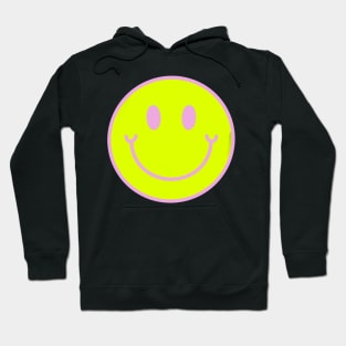 Neon Yellow and Pink Aesthetic Smiley Face Hoodie